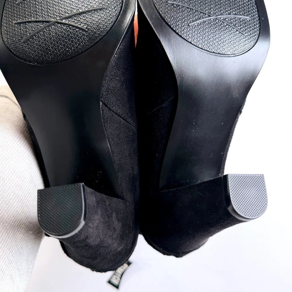 NEW Coach‎ and Four Odalis Boot Womens 7.5 Black Suede Ankle Bow Zipper Coquette